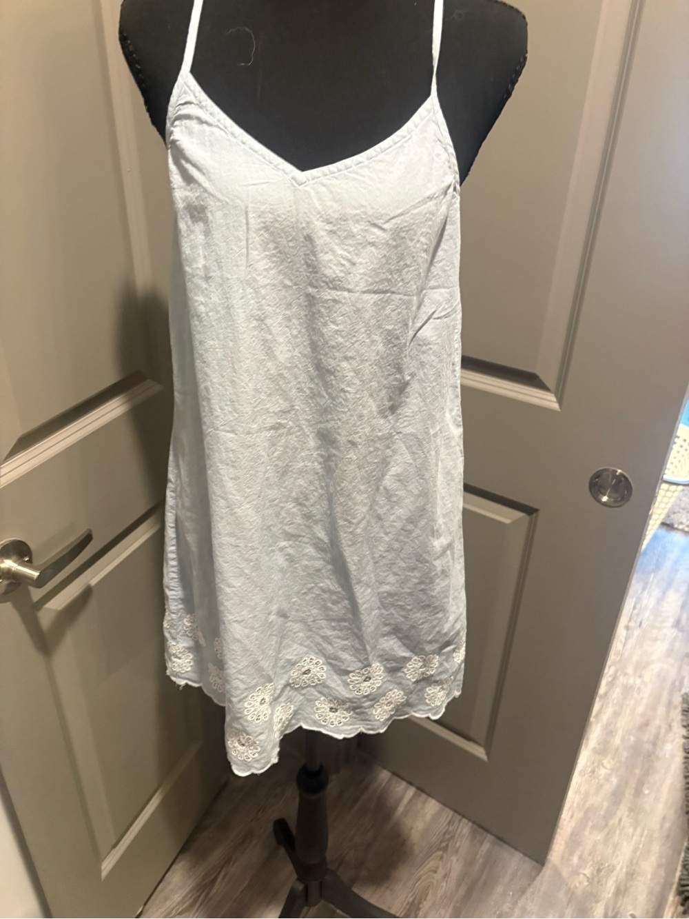 Jasmine & Ginger Pale Blue Lace-Hem Chemise